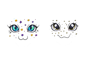 Kitty eyes stickers by CrunchyBeast