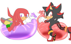 Knuckles and Shadow the looner duo by Balloonbouncer