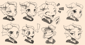 [Comm] Lizard expressions by SoulCentinel