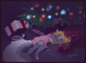 Waiting under the Christmas tree by Pomela