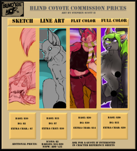 July/August Price sheet-Commissions Open! by arcticbreezefox