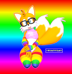Cute Foxy Boi (Tails Pin-up) by HiroshiSan