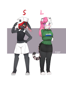 [Doodle] Bunny and Tiger : Sahsa and Lilly by Potzm