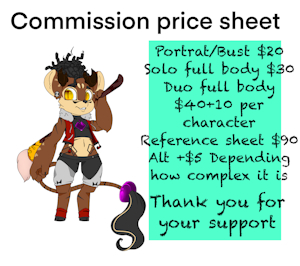 commissions price sheet by nanuna