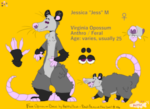 Jess Ref Sheet [Lineart by KettlePhish] by ScreamingOpossumAhh