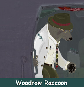 Woodrow Raccoon Wearing a Fedora by moyomongoose