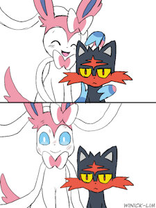 Sylveon & Litten by WinickLim