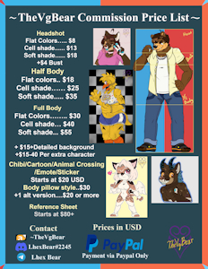 Commission Price sheet 2021 by TheVgBear