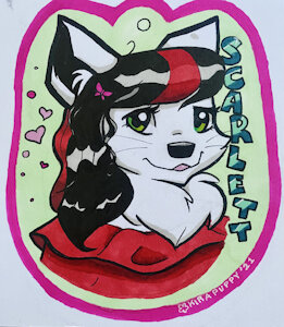 Basic shaded fursona bust badge commission by KiraPuppy
