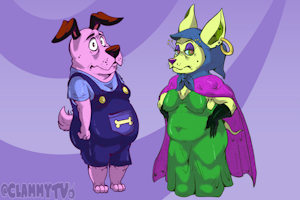 Courage The Cowardly Dog - Courage & Shirley: Clothed Version by ClammyTV