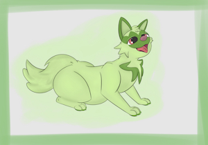 Green cat by RexiTheGlaceon