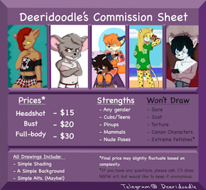 Deeri’s Commission Sheet by Deeridoodle