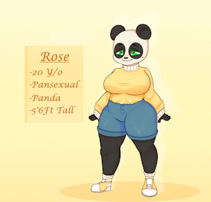 Rose the panda by HoweverWheneve