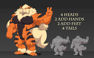 Arcanine/Growlithe base by Arshimie