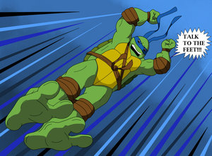 TMNT - Leonardo feet attack by KMJ91