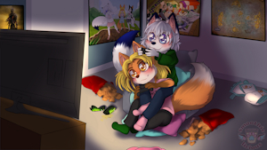 Cuddly Gamer Foxxos by Ratzmaus