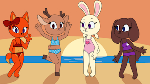 The girls at the beach by pazymomo