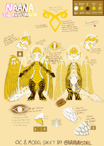 Naana the Angel Dragonness Model Sheet! by naanahstnil