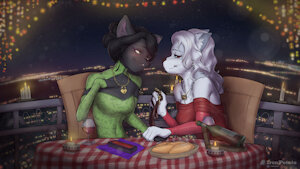 Karen and Mia’s first romantic date by SpectralWolf