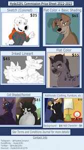 Commission Price Sheet 2022-2023 by Hyde3291