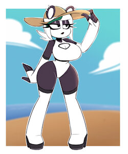 Beach panda~ by NellJoestar