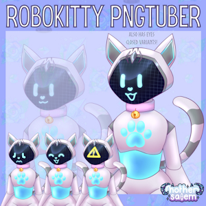 Robo Kitty pngtuber set by MotherSalem