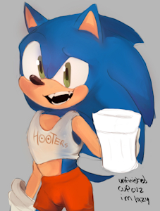 Hooters-style Sonic by s0nichell