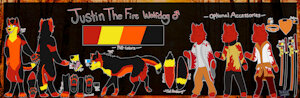 Justin the Fire Wolfdog Reference Sheet by JustinHundley