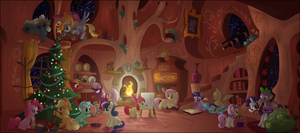 MLP Christmas Scene by Stinkehund