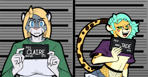 claire and jade mugshot by batartcave