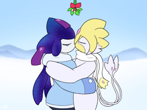 Kisses under the mistletoe by Kespuzzuo