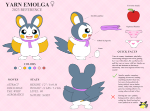 Yarn Emolga Reference Sheet by pichu90