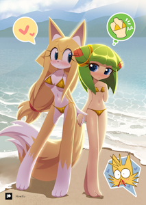 Tails' GFs on the Beach by HowXu