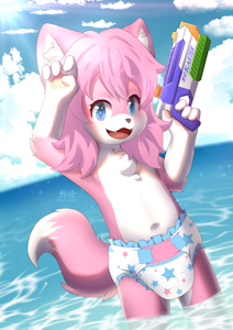 Fiona at the Beach! (Summer YCH) by LittleFoxFiona