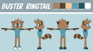 Buster Ringtail Reference Sheet 2023 by Wretchydoodles