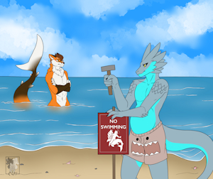 NO SWIMMING! by WereFox