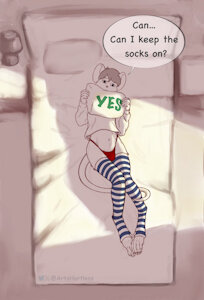 Femboy Friday: Stripey socks by MrHart
