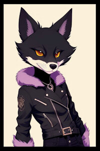 Wolf In The Purple Leather Jacket by CharCharChol