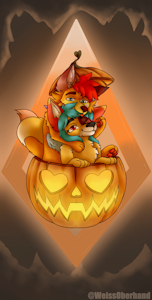Halloween commission for two cute beans <3 by WeissOberhand