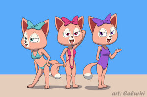 Pinky Paws: Swimsuit Models (by Caluriri) by BunPatrol