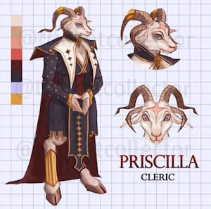 OPEN dnd Adopt- Priscilla Cleric by trinketcollector