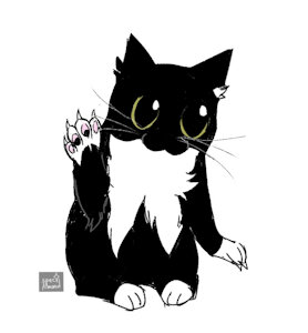Uni The Cat High Five by SpecAlmond