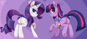 Twilight and Rarity by Moonseeker