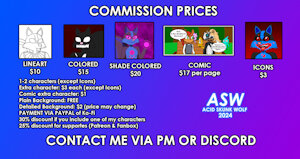 Commission prices 2024 by AcidSkunkWolf