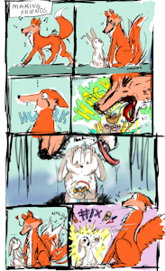 Making Friends (Rough Comic) by foxyoreos