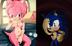 Nude Amy Rose vore Sonic by ZOLOTOIUwU