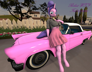 Cookie with her car by Robfire90