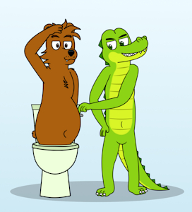Croc flushing Bert by BearsFlush