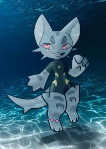 Saneko OC shark-cat hybrid by CookieNezumi