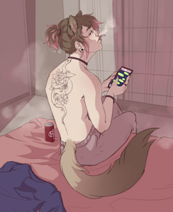 Robin Texting Doodle by JuneauPaws